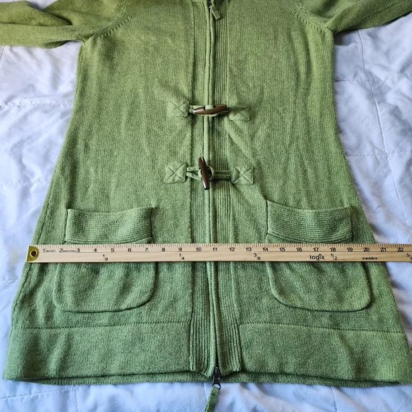 Tyler Boe Cotton Wool Blend Long Line Zipper Front Cardigan Sweater - Picture 9 of 16